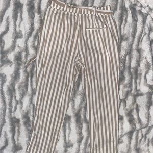 Zara Tan Striped Pants